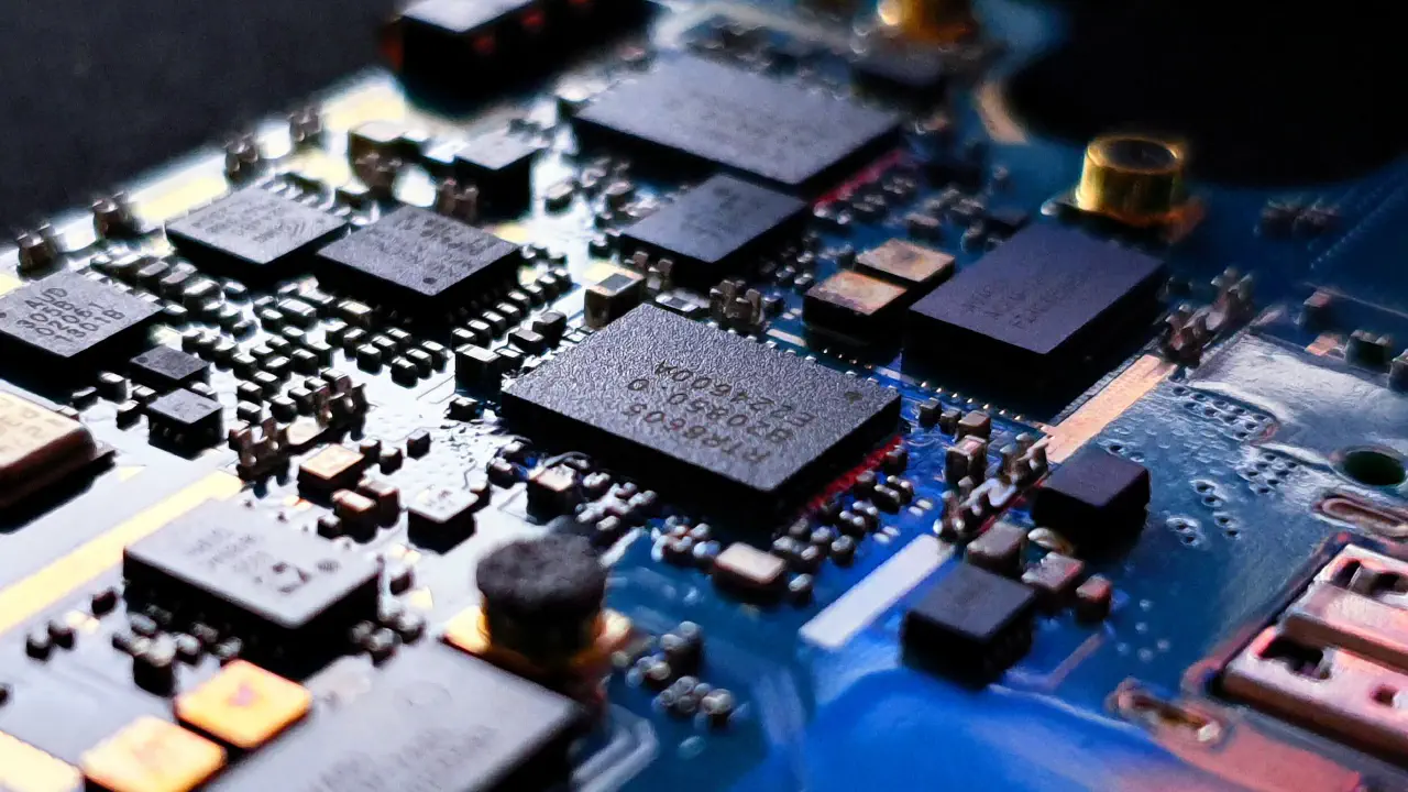 A printed circuit board from a complex device, typical of those for which Tetrel can provide detailed product security assessment and expert design guidance.